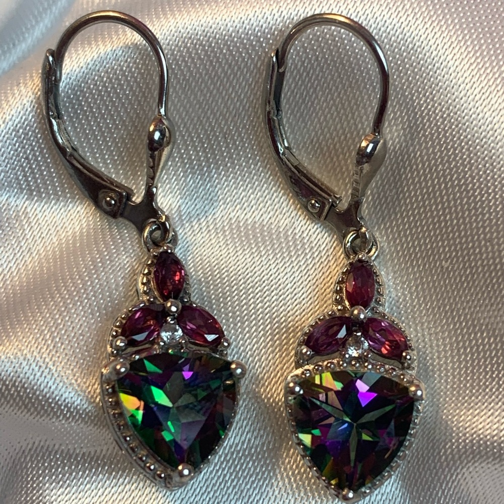 💎Mystic Topaz & Garnet Earrings💎